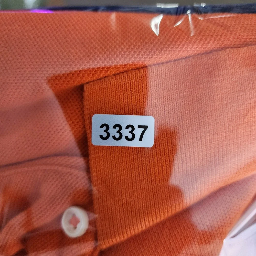 Polo Ralph Lauren Polo Shirt Men L Orange Green Navy Yellow Colorblock Pony